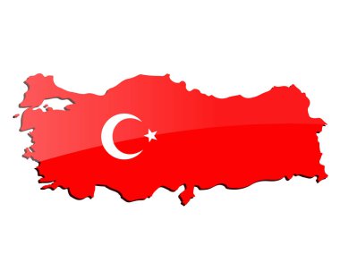 Devletin bayrağıyla dolu Türkiye Haritası.