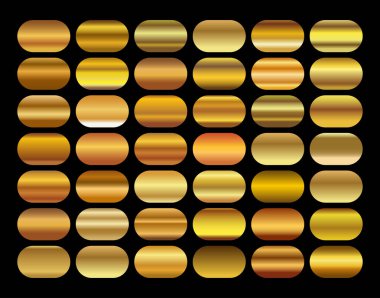 Çerçeve, kurdele, afiş, para ve etiket için altın gradyan arka plan vektör dokusu metalik çizimi. Gerçekçi, soyut, altın desenli, kusursuz bir desen. Zarif ışık ve parlak şablon