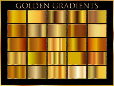 Altın arka plan doku vektör simge seamless modeli. Işık, gerçekçi, zarif, parlak, metalik ve altın gradyan illüstrasyon. Malzeme kafes. Tasarım kare, şerit, sikke, soyut