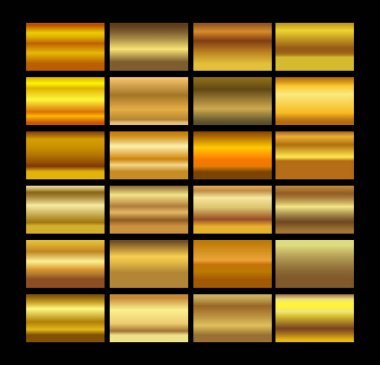 Çerçeve, kurdele, afiş, para ve etiket için altın gradyan arka plan vektör dokusu metalik çizimi. Gerçekçi, soyut, altın desenli, kusursuz bir desen. Zarif ışık ve parlak şablon