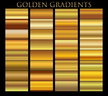 Altın arka plan doku vektör simge seamless modeli. Işık, gerçekçi, zarif, parlak, metalik ve altın gradyan illüstrasyon. Malzeme kafes. Tasarım kare, şerit, sikke, soyut