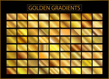 Altın arka plan doku vektör simge seamless modeli. Işık, gerçekçi, zarif, parlak, metalik ve altın gradyan illüstrasyon. Malzeme kafes. Tasarım kare, şerit, sikke, soyut