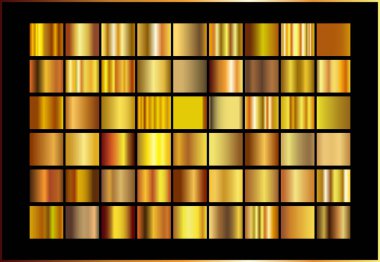 Çerçeve, kurdele, afiş, para ve etiket için altın gradyan arka plan vektör dokusu metalik çizimi. Gerçekçi, soyut, altın desenli, kusursuz bir desen. Zarif ışık ve parlak şablon
