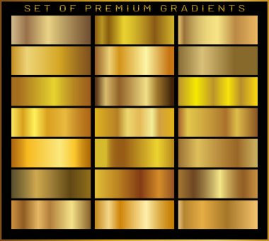 Altın arka plan doku vektör simge seamless modeli. Işık, gerçekçi, zarif, parlak, metalik ve altın gradyan illüstrasyon. Malzeme kafes. Tasarım kare, şerit, sikke, soyut