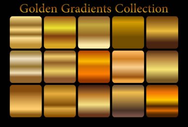 Altın arka plan doku vektör simge seamless modeli. Işık, gerçekçi, zarif, parlak, metalik ve altın gradyan illüstrasyon. Malzeme kafes. Tasarım kare, şerit, sikke, soyut