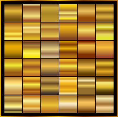 Çerçeve, kurdele, afiş, para ve etiket için altın gradyan arka plan vektör dokusu metalik çizimi. Gerçekçi, soyut, altın desenli, kusursuz bir desen. Zarif ışık ve parlak şablon