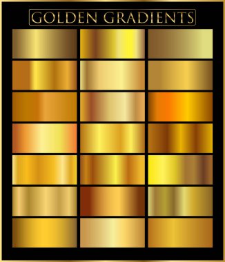 Altın arka plan doku vektör simge seamless modeli. Işık, gerçekçi, zarif, parlak, metalik ve altın gradyan illüstrasyon. Malzeme kafes. Tasarım kare, şerit, sikke, soyut