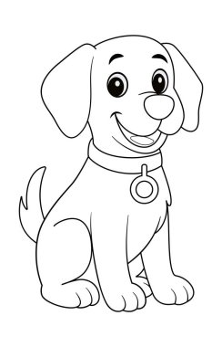 Şirin köpek. Beyaz arka plan üzerinde vektör çizim