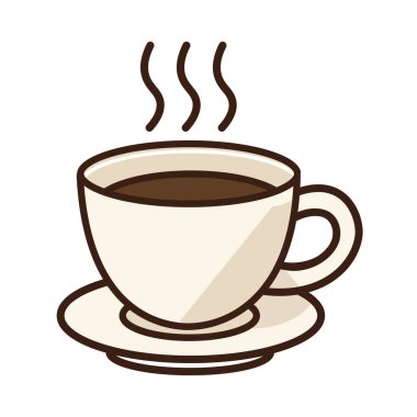 Kahve fincanı simgesi, çay fincanı logosu, semboller vektör çizimi silüet resim kalıbı. 10 dakika..