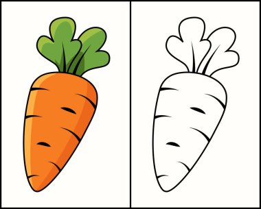 Çocuk için Havuç Boyama Sayfası