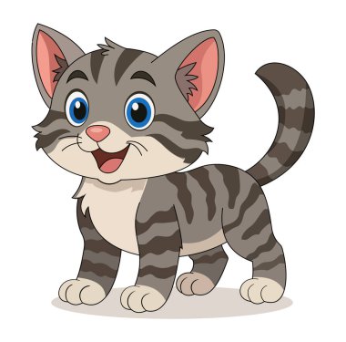 Şirin Mutlu Çizgi Film Kedisi, vektör