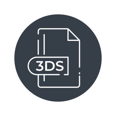 3DS Dosya Biçimi Simgesi. 3DS uzantısı doldurulmuş simge.