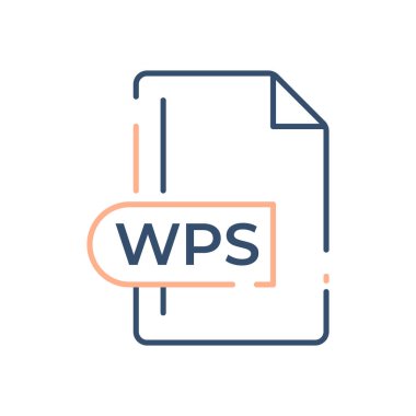 WPS File Format Icon. WPS extension line icon. clipart