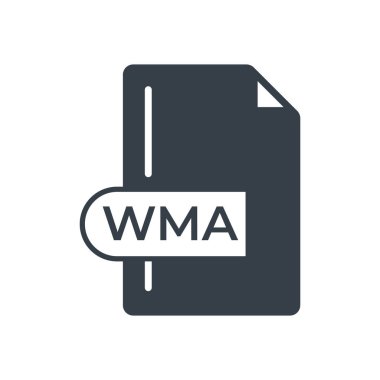 WMA File Format Icon. WMA extension filled icon. clipart