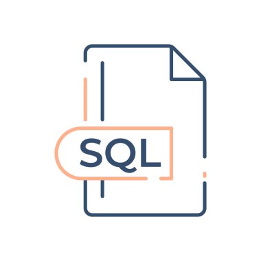 SQL Dosya Biçimi Simgesi. SQL uzantı satırı simgesi.