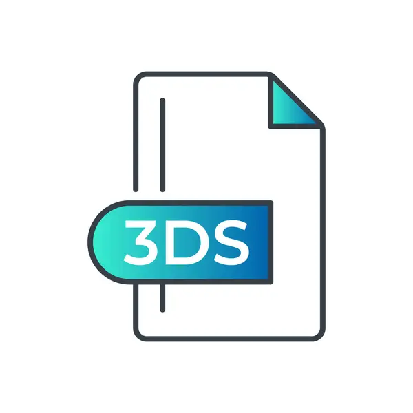 3DS Dosya Biçimi Simgesi. 3DS uzantı gradyan simgesi.