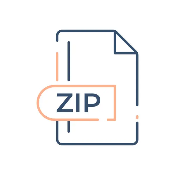 ZIP Dosya Biçimi Simgesi. ZIP uzantı satırı simgesi.
