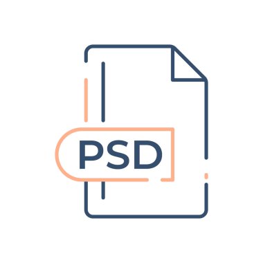 PSD Dosya Biçimi Simgesi. PSD uzantı çizgisi simgesi.