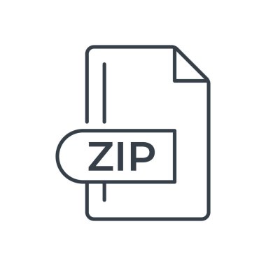 ZIP Dosya Biçimi Simgesi. ZIP uzantı satırı simgesi.