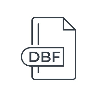 DBF Dosya Biçimi Simgesi. DBF uzantı satırı simgesi.