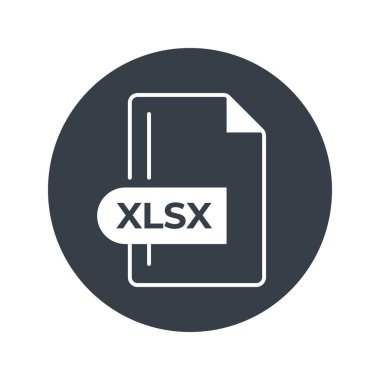 XLSX Dosya Biçimi Simgesi. XLSX eklentisi doldurulmuş simge.