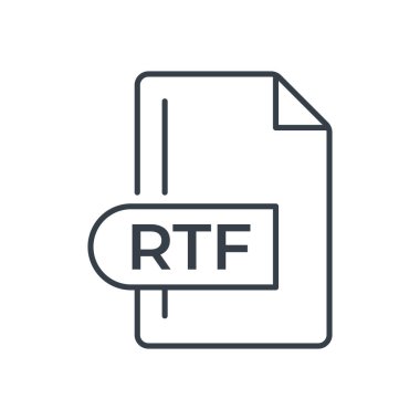 RTF Dosya Biçimi Simgesi. RTF uzantı çizgisi simgesi.