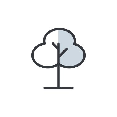 Ağaç Simgesi vektör sanatı beyaz arkaplanda izole edildi