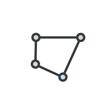 Köşelerinde daire olan kutu simgesi. Dikdörtgen simgesi düşük poli çizimi