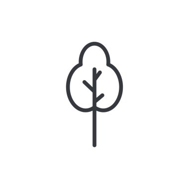 Beyaz arkaplanda Doğal Ağaç Vektörü Simgesi izole edildi