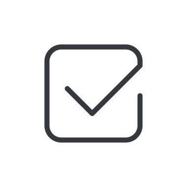 Simge vektörünü kontrol et. Beyaz arkaplanda izole edilmiş Simge vektörü