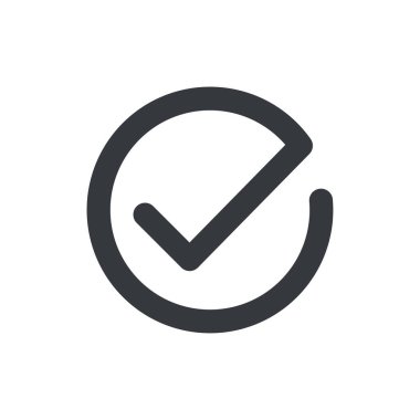 Simge vektörünü kontrol et. Beyaz arkaplanda izole edilmiş Simge vektörü