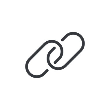 Bağlantı simgesi vektörü. Hiperlink zinciri web sitesi simgesi vektörü beyaz arkaplanda izole edildi