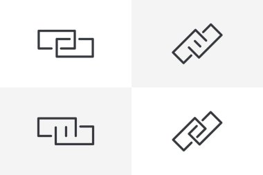 Bağlantı simgesi belirleme vektörü. Hiperlink zinciri web sitesi simge paket vektörü beyaz arkaplanda izole edildi
