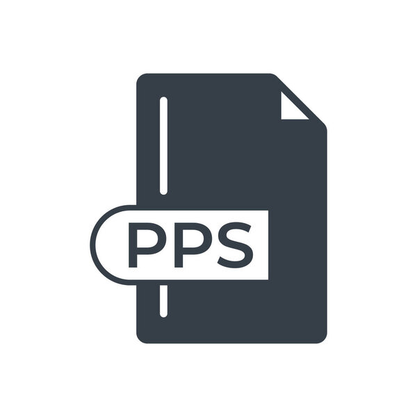 PPS File Format Icon. PPS extension filled icon.