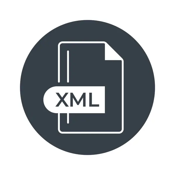 XML Dosya Biçimi Simgesi. XML eklentisi dolu simge.