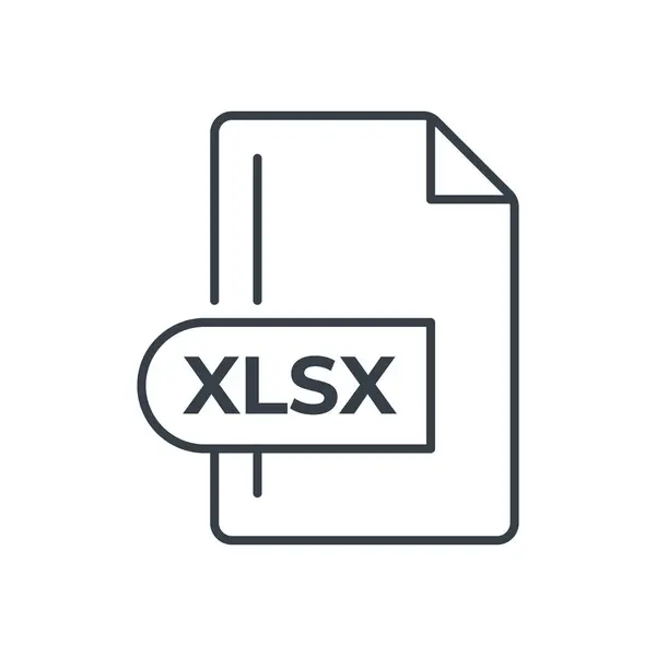 XLSX Dosya Biçimi Simgesi. XLSX uzantı çizgisi simgesi.