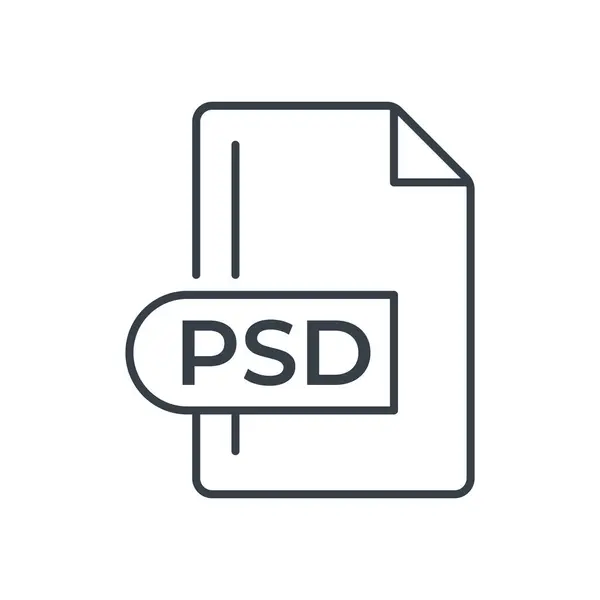 PSD Dosya Biçimi Simgesi. PSD uzantı çizgisi simgesi.