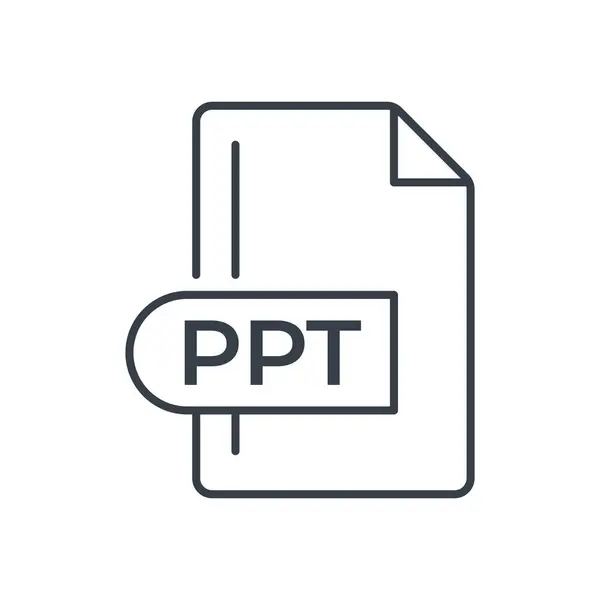 PPT Dosya Biçimi Simgesi. PPT uzantı çizgisi simgesi.