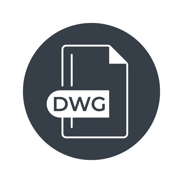 DWG File Format Icon. DWG extension filled icon.