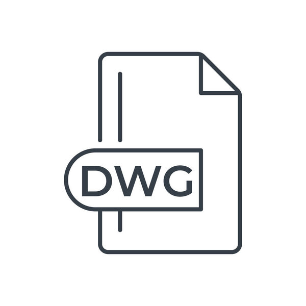 DWG File Format Icon. DWG extension line icon.