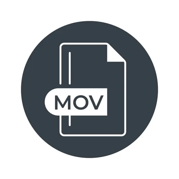 MOV Dosya Biçimi Simgesi. MOV uzantısı dolu simge.