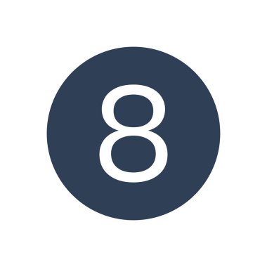 Çemberin içindeki 8 Simge Numarası. İki Simge vektör illüstrasyonu
