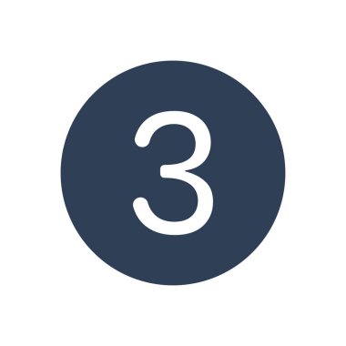 Çemberin içindeki 3 Simge Numarası. İki Simge vektör illüstrasyonu