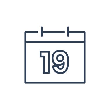 19 Takvim Simgesi, Randevu Satırı simgesi 19 Tarih Simgesi