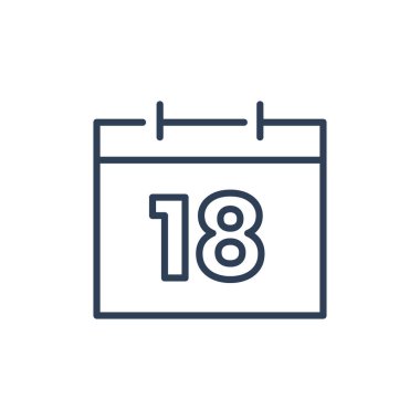 18 Takvim Simgesi, Randevu Satırı simgesi için 18 Tarih Simgesi