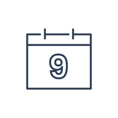 9 Takvim Simgesi, Randevu Satırı simgesi için 9 Tarih Simgesi