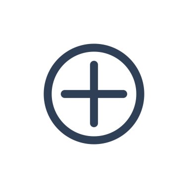 Artı Çember Simgesi vektör düz biçimi içinde imzala