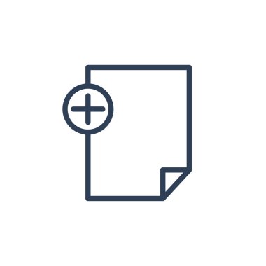 Artı Notepad ve Belge Vektörü 'nün içindeki Simge. Artı İmza ve Belge, Dosya Simgesi vektörü beyaz arkaplanda izole edildi