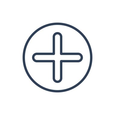 Artı Çember vektör illüstrasyonunun içindeki simge