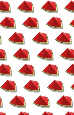 Beyaz arkaplanda karpuz motifleri duvar kağıdı